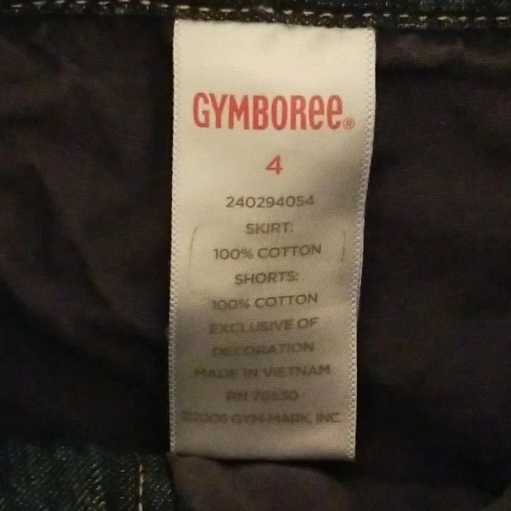 Gymboree Cat Jean Skort